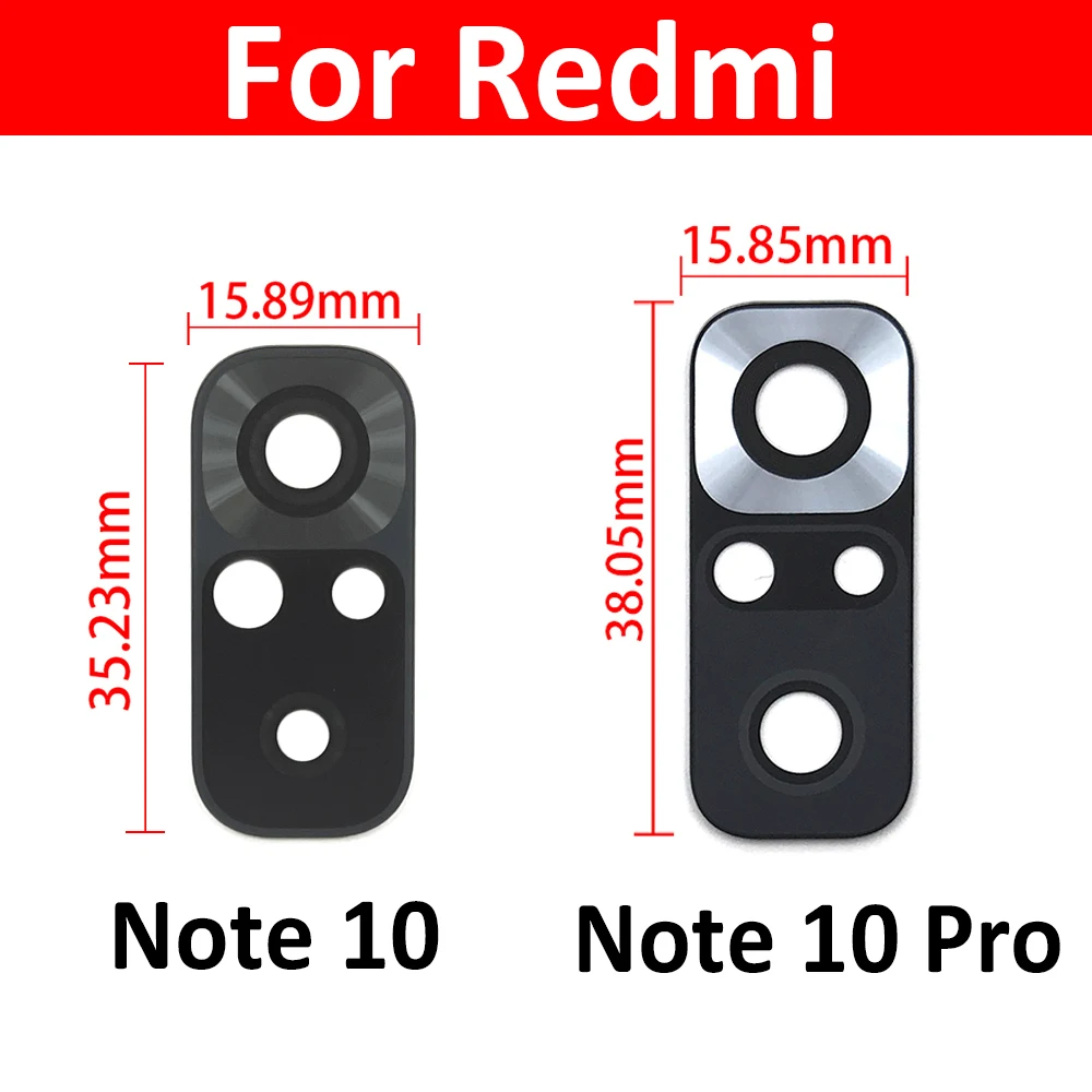 Cristal de cámara para Redmi Note 10 / Note 10 Pro / Note 10s 11 11s 11T 10 5G, Lente de Cristal de cámara trasera con pegamento adhesivo