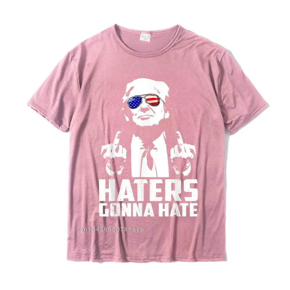 Funny Haters Gonna Hate gite President Donald Trump 가운데 손가락 티셔츠 코튼 남성 티셔츠 여름 티셔츠 브랜드 뉴 괴짜