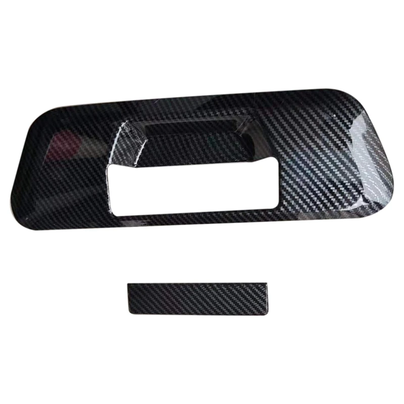 for Nissan Navara NP300 ST 2014-2020 Rear Trunk Tail Door Handle Bowl Cover Trim Decor Car Accessories, Carbon Fiber ABS