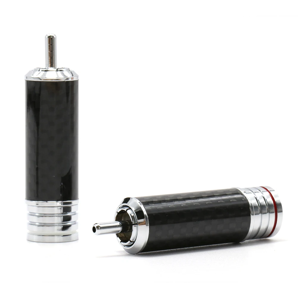 4 قطعة ألياف الكربون الروديوم مطلي RCA فونو التوصيل HIFI التناظرية كابل التوصيل لتقوم بها بنفسك اتصال خط إشارة الربط