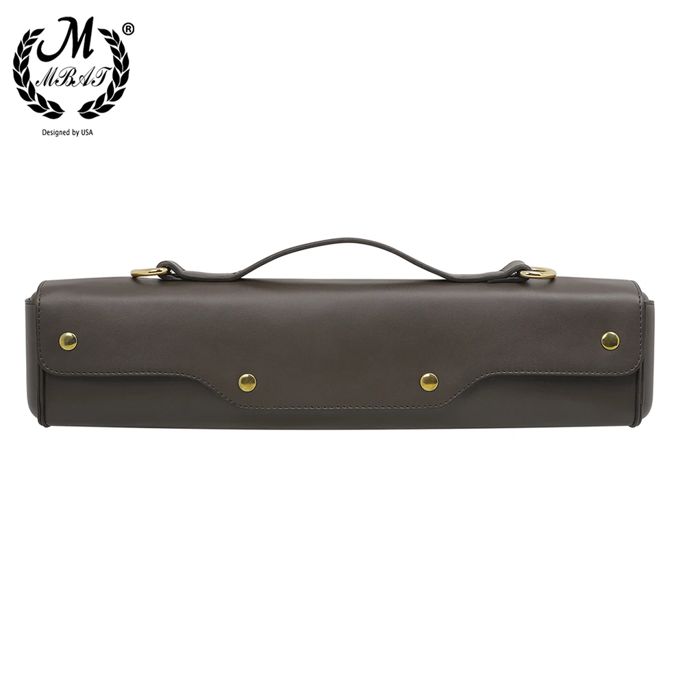 M MBAT Water-Resistant Flute Case Synthetic Leather Gig Bag Box Concert Adjustable Shoulder Strap Musical Instrument Accessories