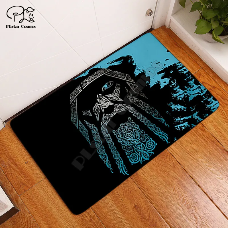 Viking tattoo anime Plush Vintage Cassette Tape Indoor Doormat Non Slip Door Floor Mats Carpet Rugs Decor Porch Doormat