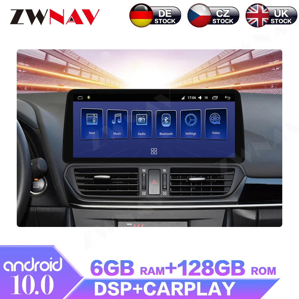 Android 10 6+128G For Mazda 3 Axela 2014- 2019 Car Multimedia Player Radio GPS Navigation Stereo Carplay WiFi 4G Touch Screen