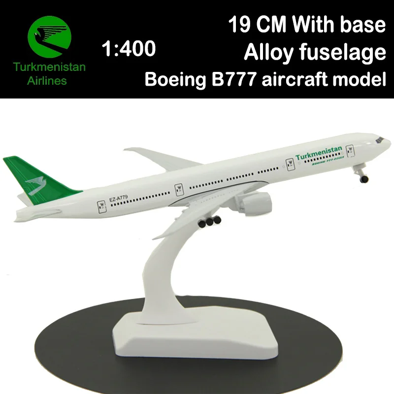 

19cm airplane model toys air Turkmenistan airlines Boeing B777 aircraft model diecast alloy plane undercarriage aviation gifts