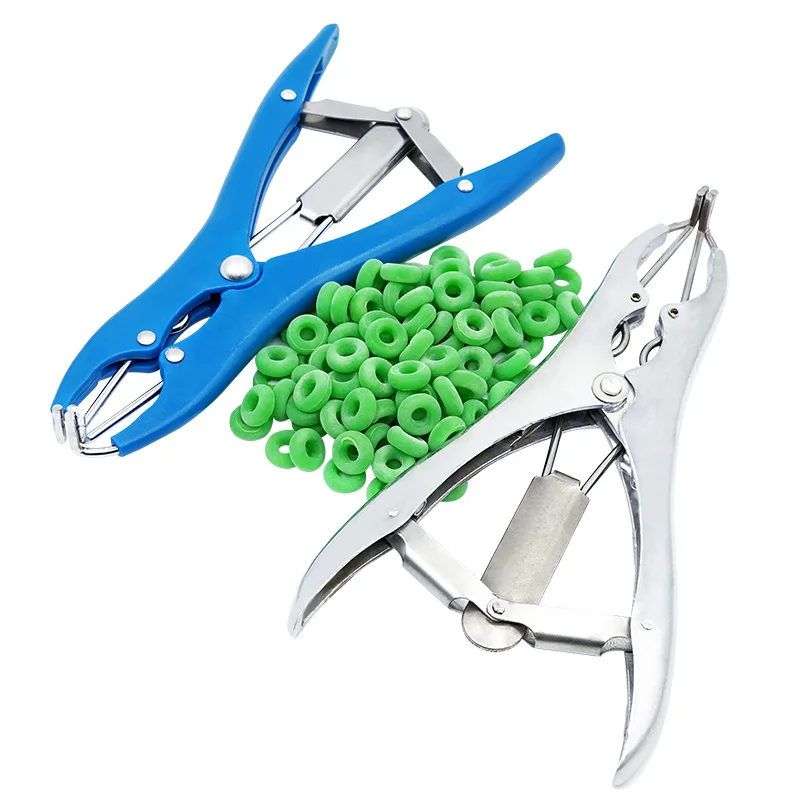 

Pigs and Sheep Castration Pliers and 100 Particulate Rubber Ring Castration Device Veterinary Livestock Tail Removal Equipment