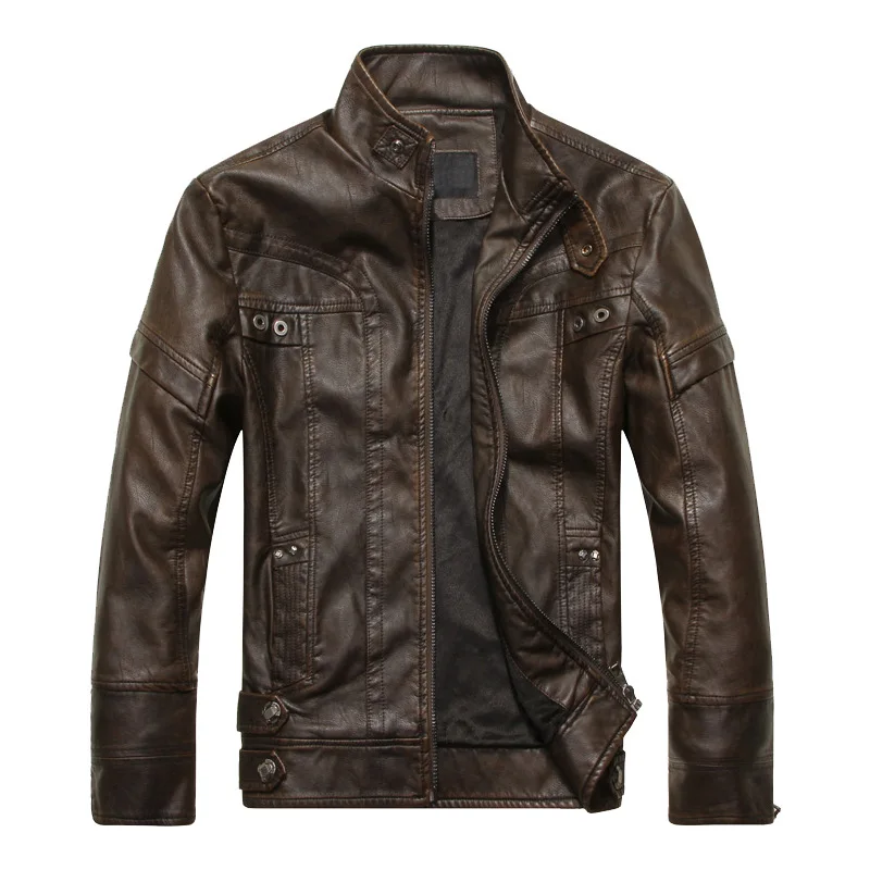 New arrive brand motorcycle leather jacket men men\'s leather jackets jaqueta de couro masculina mens leather coats