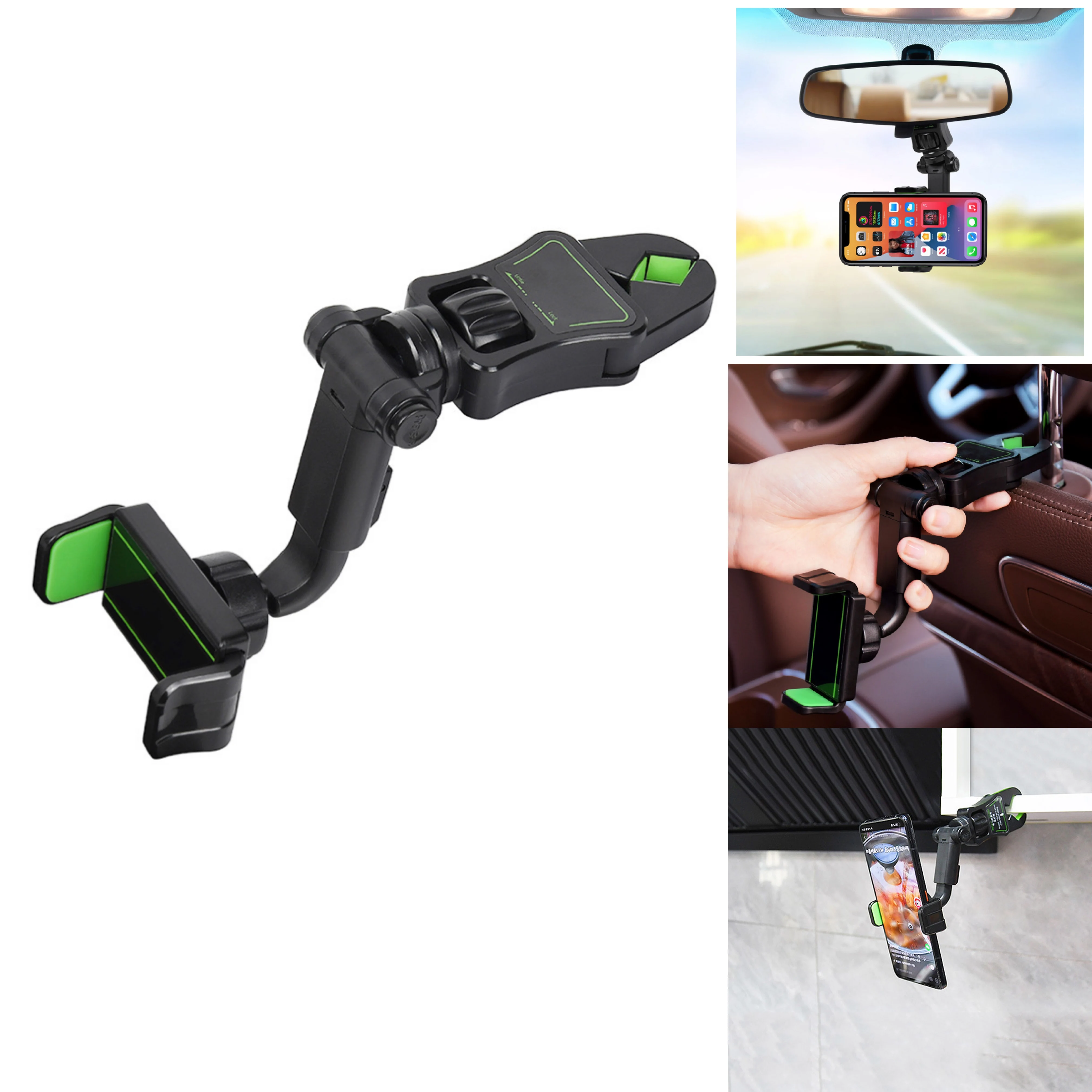 

360° Rotation Adjustable Multi-functional New Car Rearview Mirror Mount Phone Holder Mobile Phone Stand Seat Car Phone Bracket