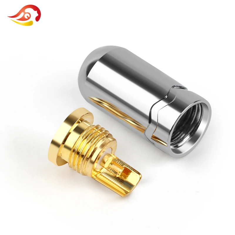 QYFANG Aluminum Alloy Female Plug Audio Jack Gold Plated Earphone MMCX Pin Connector Adapter For UE900 SE535 SE215 Headphone