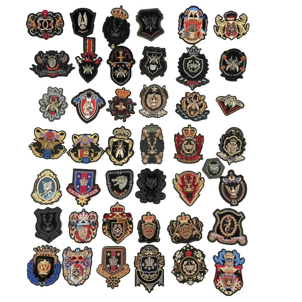 Accessories embroidery metal crown anchor cats letter bee eagle lion tiger letter horse embroideried patches for clothing OR-1