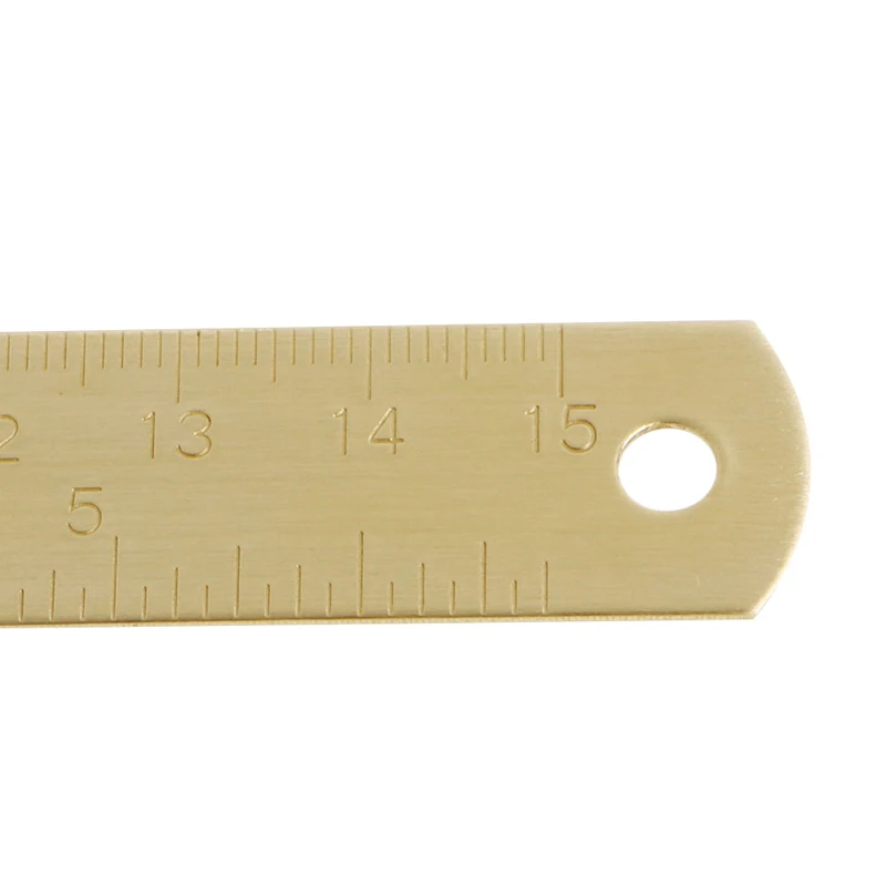 Outdoor Brass Ruler Double Scale Inch Digital For Traveler Notebook L4MD