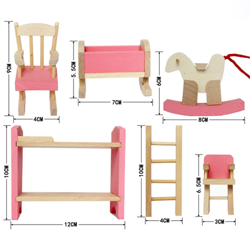 Casas de muñecas en miniatura para niños, muebles, juguetes de casa de juegos, dormitorio, sala de estar, accesorios de comedor, rompecabezas de madera, juguetes para niñas