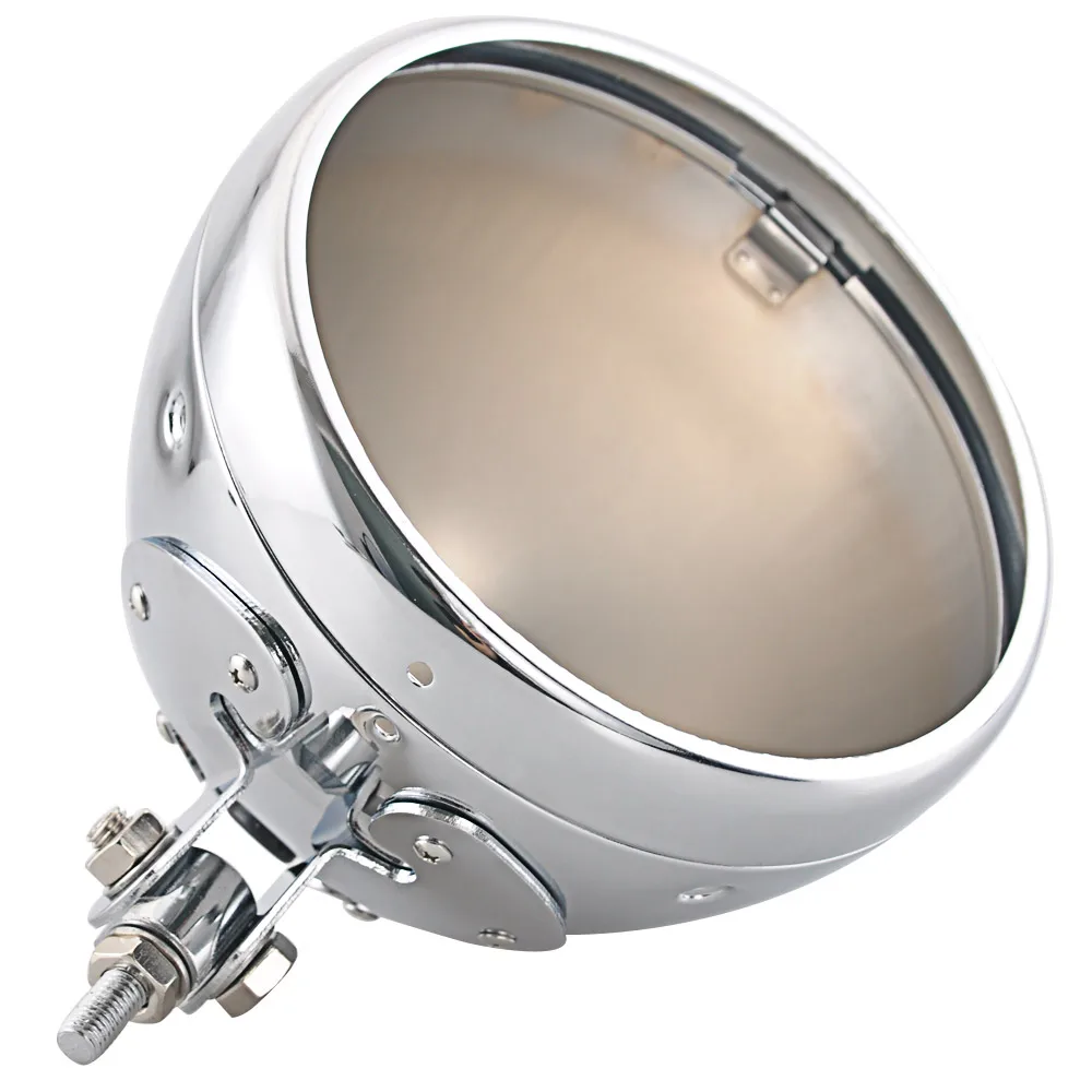 Motorcycle Headlight Housing & Mount Hard Wares Steel Finish Chrome Bucket Housing Fit For Harley Custom 7 Inch Lighthouse Shell