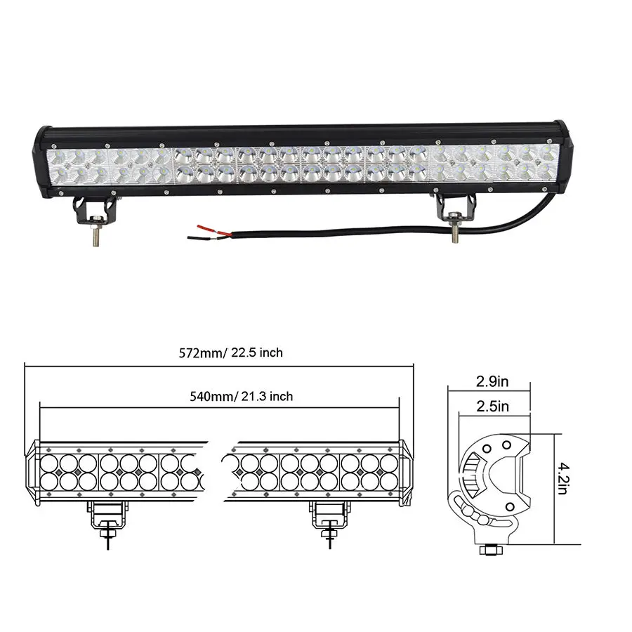 4PCS 22inch 144W LED Work Light Bar Offroad Lamp With Wiring Harness Combo Beam For Tractor ATV SUV Boat Car 12v 24v