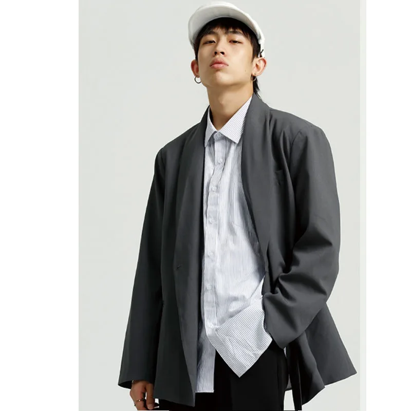 Men\'s Kimono Handsome Casual Suit Jacket Overcoat Male Spring Autumn Blazer Coat Cardigan Outerwear