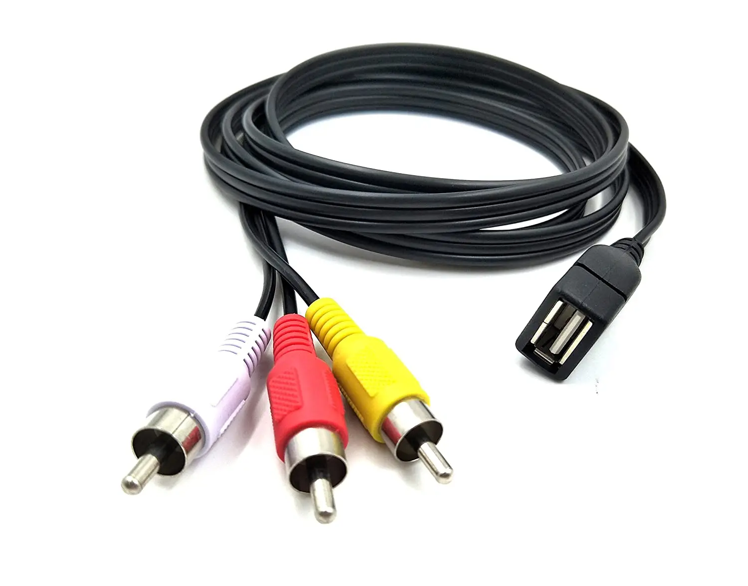 USB do kabel RCA, 3 RCA do kabla USB, AV do USB, USB 2.0 żeńskie do 3 RCA męski wideo/V kamera kabel Adapter do telewizora/Mac/PC 5ft