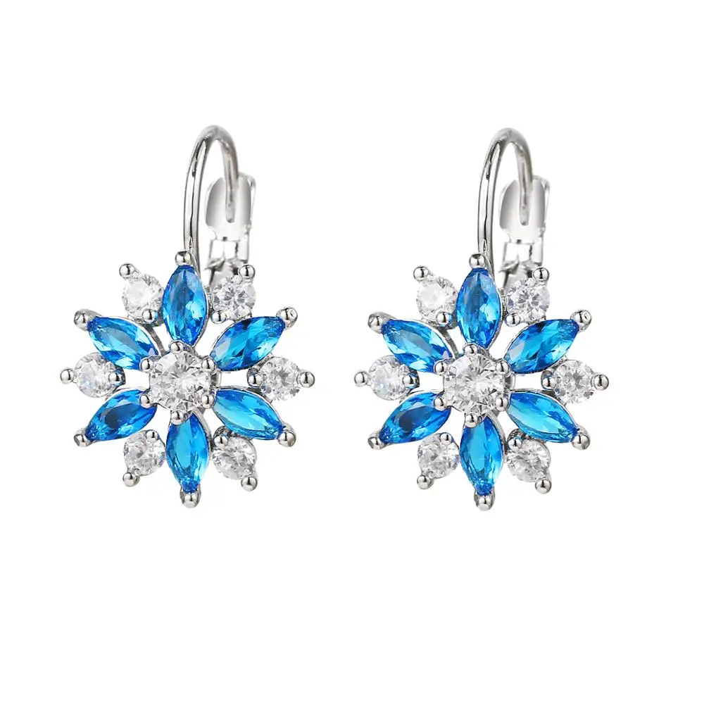 Emmaya New Fashion Design For Female Sunflower Appearance Cubic Zircon Delicate Earring Charming Jewelry In Party Decoration