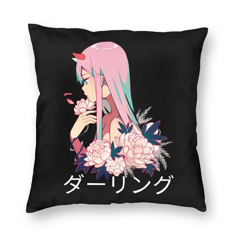 Zero Two Cute Art Anime Manga Cushion Cover 45x45cm Home Decorative 3D Printing Darling In The Franxx Throw Pillow Case for Sofa