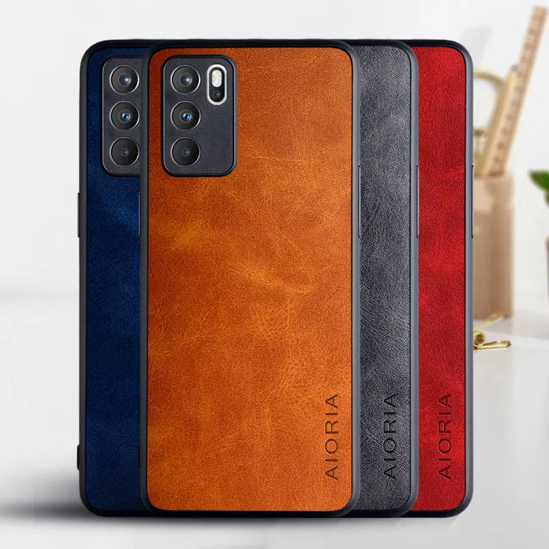 phone Case for Oppo Reno 6 5G coque Luxury Vintage leather Skin covers for oppo reno 6 5g case funda capa