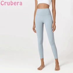 CRUBERA Spring And Summer High Waist Fitness Pants Women's Tight-fitting Sports Nude Peach Hip Yoga Pants Leggings