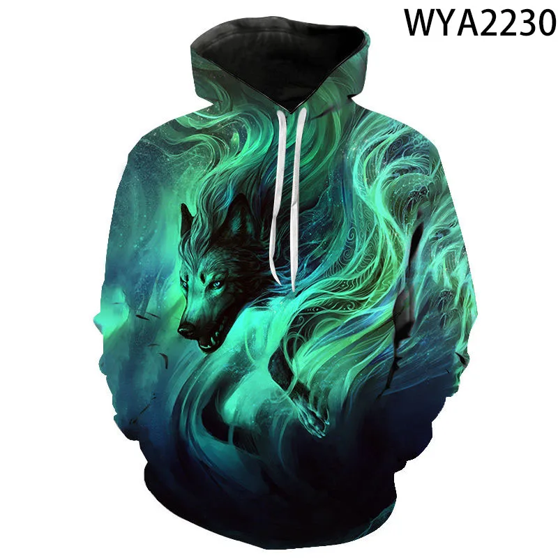 Wolf Hoodies 남자 여자 어린이 3D 프린트 스웨터 소년 소녀 키즈 풀오버 패션 운동복, 동물 스트리트웨어 풀오버 코트