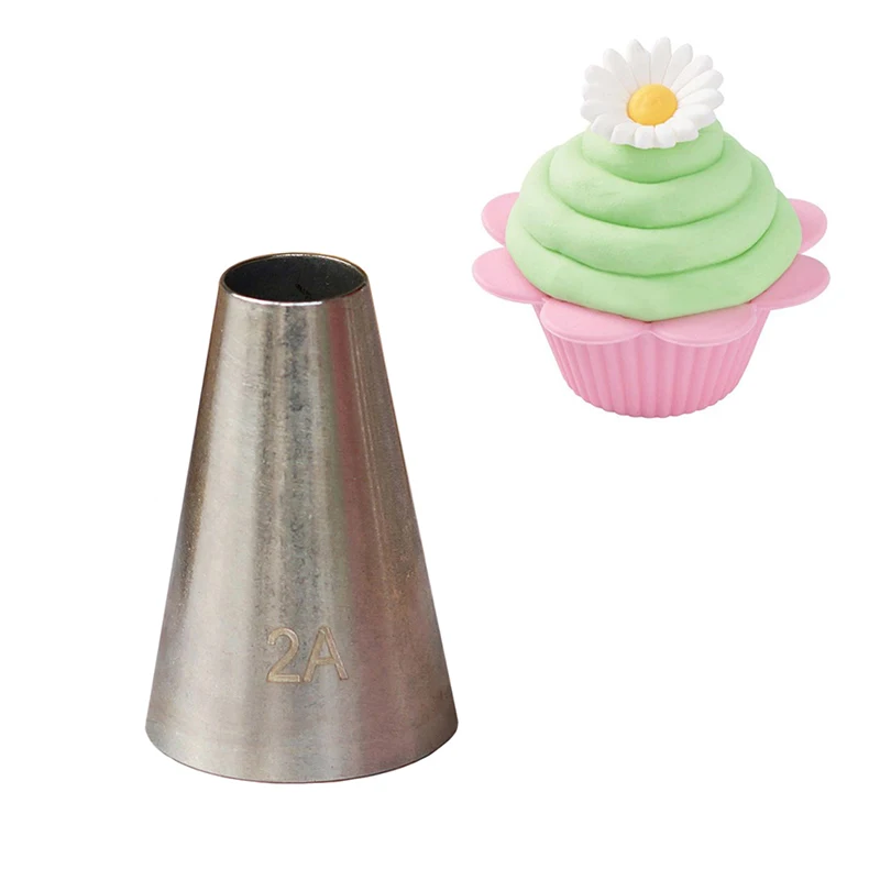 

#2A Round Cake Decorating Pastry Tip Stainless Steel Seamless Cupcake Icing Ping Nozzles DIY Cake Fondant Baking Tools