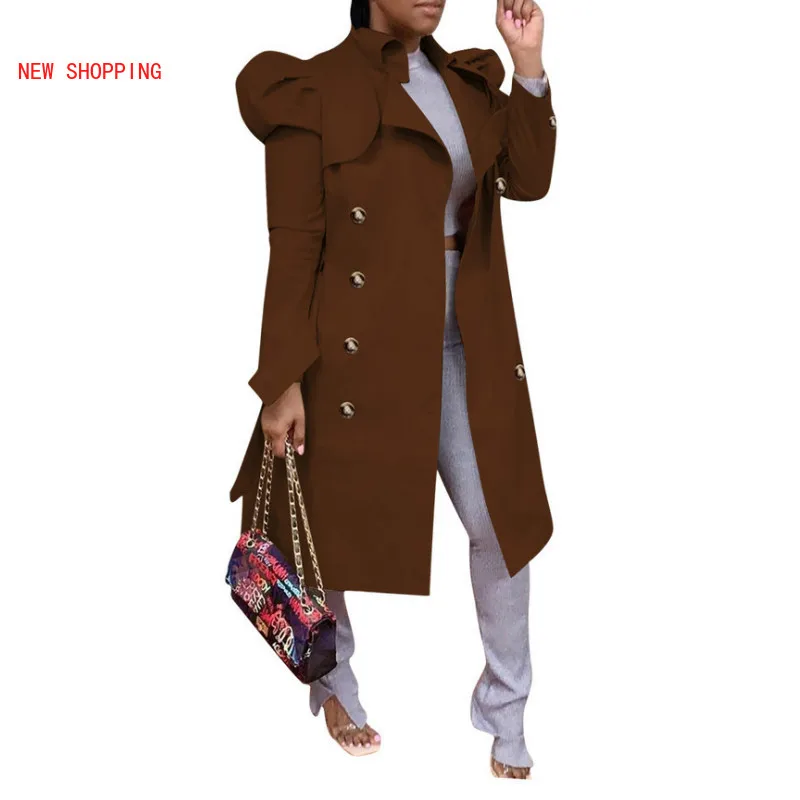 5 Colors Fashion Khaki Double Breasted Classic Women Long Trench Coat Elegant Long Sleeve Loose Windbreaker Female Slim Outwear