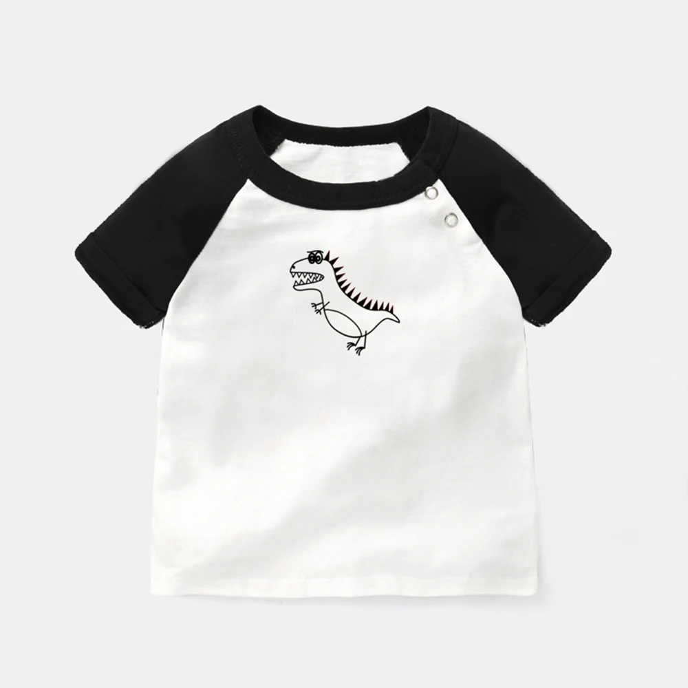 

Cute T-Rex Dinosaur Design Newborn Baby T-shirts WINOSAUR Cartoon Dinosaur Printing Graphic Raglan Color Short Sleeve Tee Tops