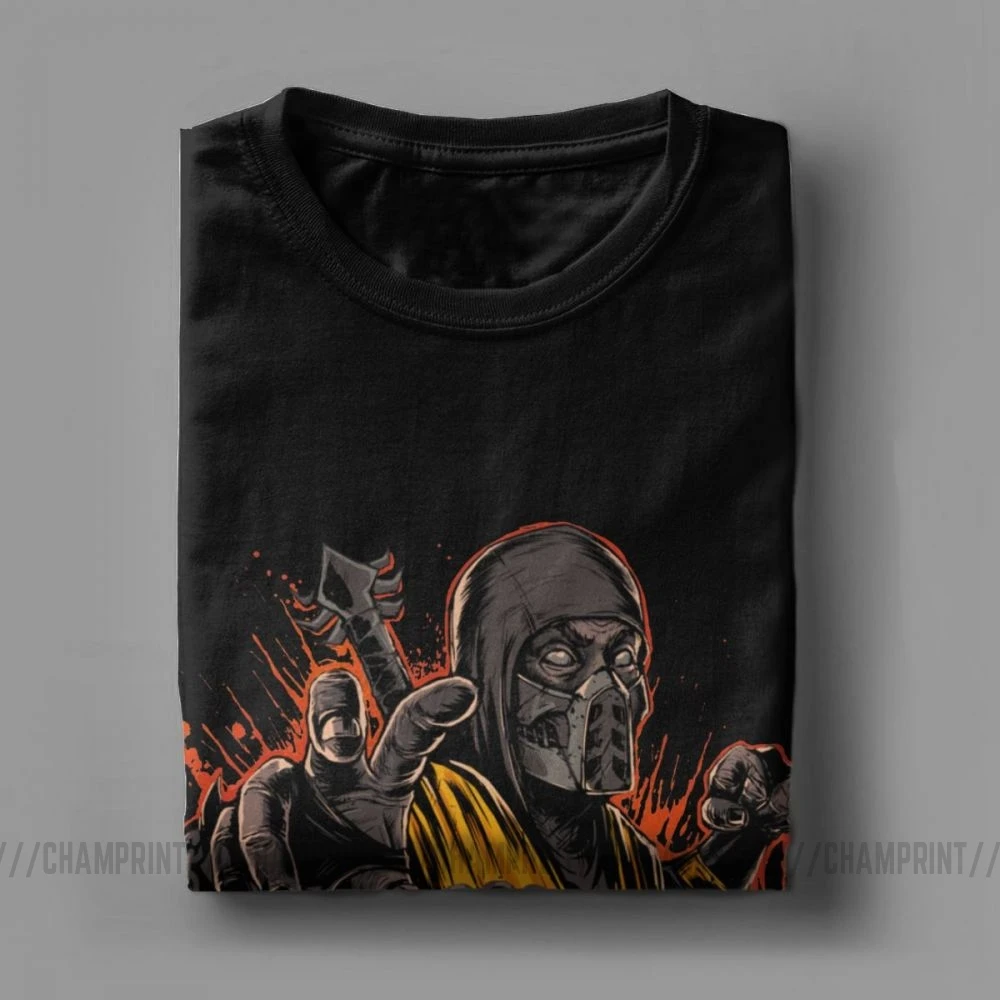 Scorpion Get Over Here Mortal Kombat 11 T Shirts New Print Popular Fighting Game T-Shirt Men Humor Cotton Tees Classic Tops