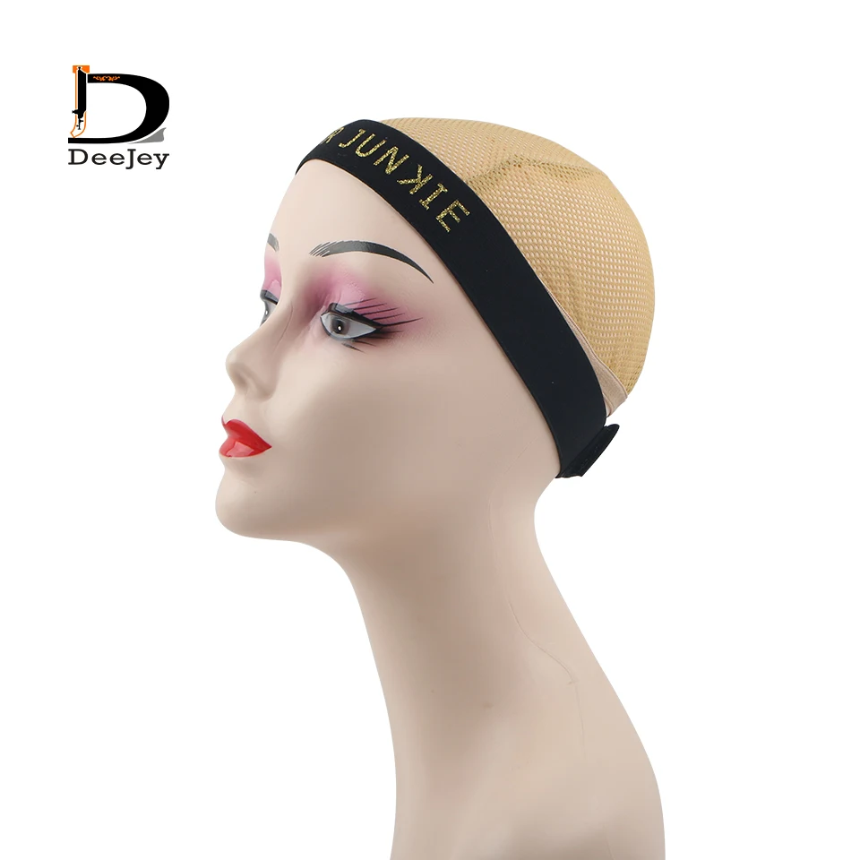 Custom logo gold silver glitter printing melt lace elastic wrapping edge control band frontal adjustable head band