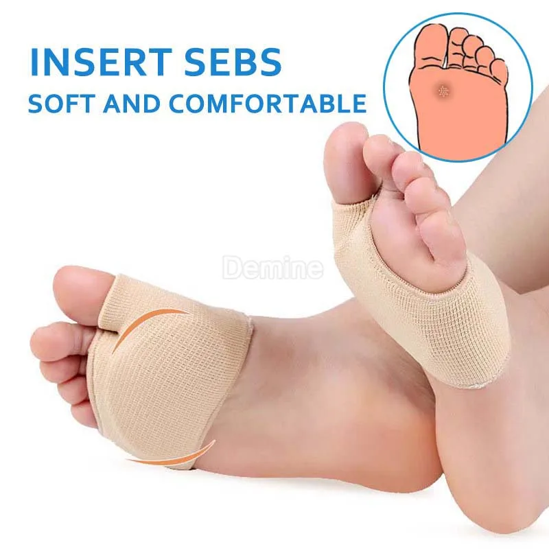 Front Foot Pad Orthopedic Insoles Breathable Elastic Gel Lined Forefoot Orthotic Pedicure Protector Sleeve Pads Foot Pain Relief