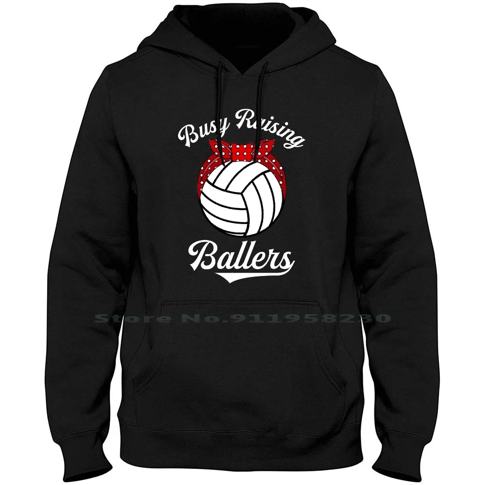 Busy Raising Ballers Volleyball For Dark Hoodie Sweater Cotton Volleyball Player Volleyball Ballers Volley Player Baller Layer