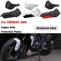 Protectores de motor de aluminio para motocicleta aptos para Trident 660 2021 Trident660, accesorios, Kit de placas de protección del vientre del motor, campana del motor