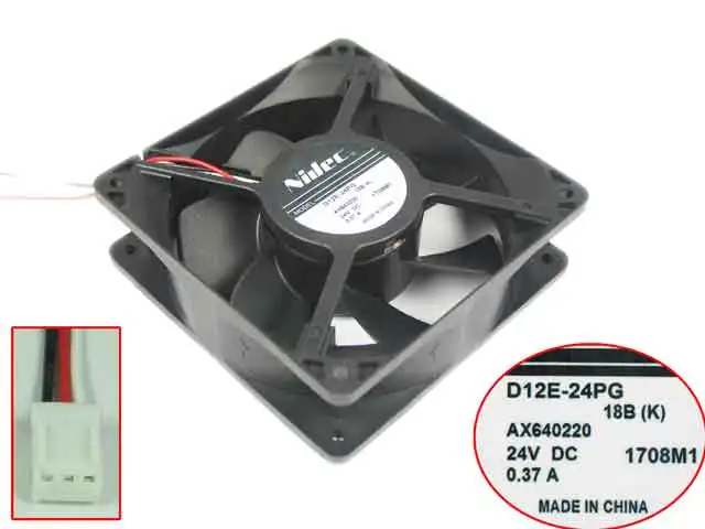 

Nidec D12E-24PG 18B DC 24V 0.37A 120x120x38mm Server Cooling Fan