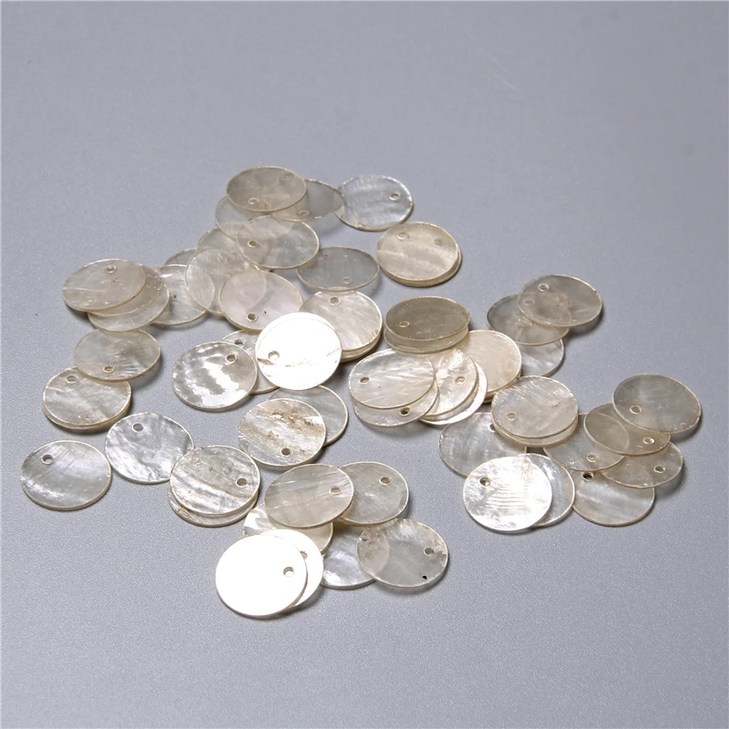 Natürliche transparente runde Muschelstücke für die Schmuckherstellung, Ohrringe, lose Bulk-Muschel-Charm-Perlen, Zubehör, handgefertigter Schmuck zum Selbermachen – Detail 10
