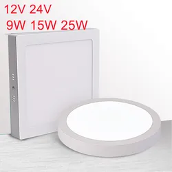 DC12V/24V 9W/15W/25W Led lampa sufitowa montowana na powierzchni oświetlenie sufitowe Led + sterownik LED oświetlenie wewnętrzne LED darmowa wysyłka