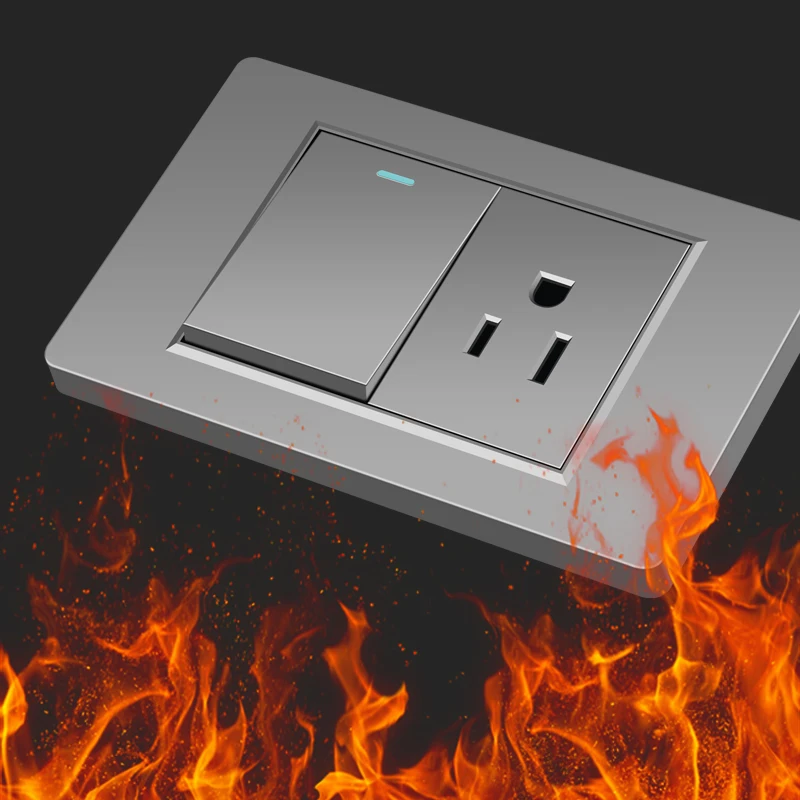 PSSRISE US Standard Wall Switch Socket Gray PC Panel DIY Multifunctional Switch Power Outlet USB Combination 118mm*72mm