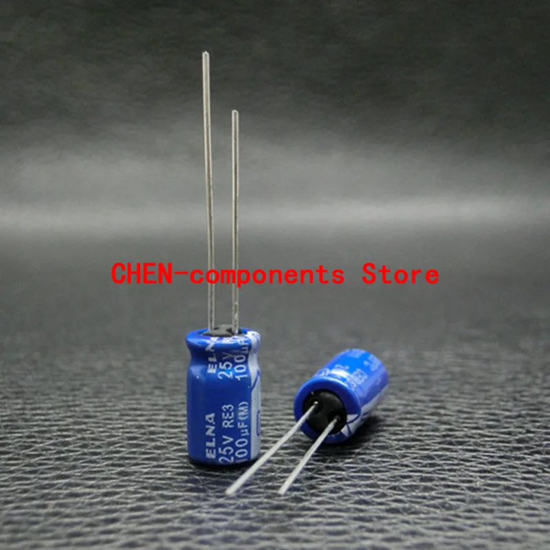 10PCS NEW ELNA RE3 25V100UF P2.5MM 6.3X11MM Blue robe audio fever electrolytic capacitor 100uF/25v 85degrees 100UF 25V