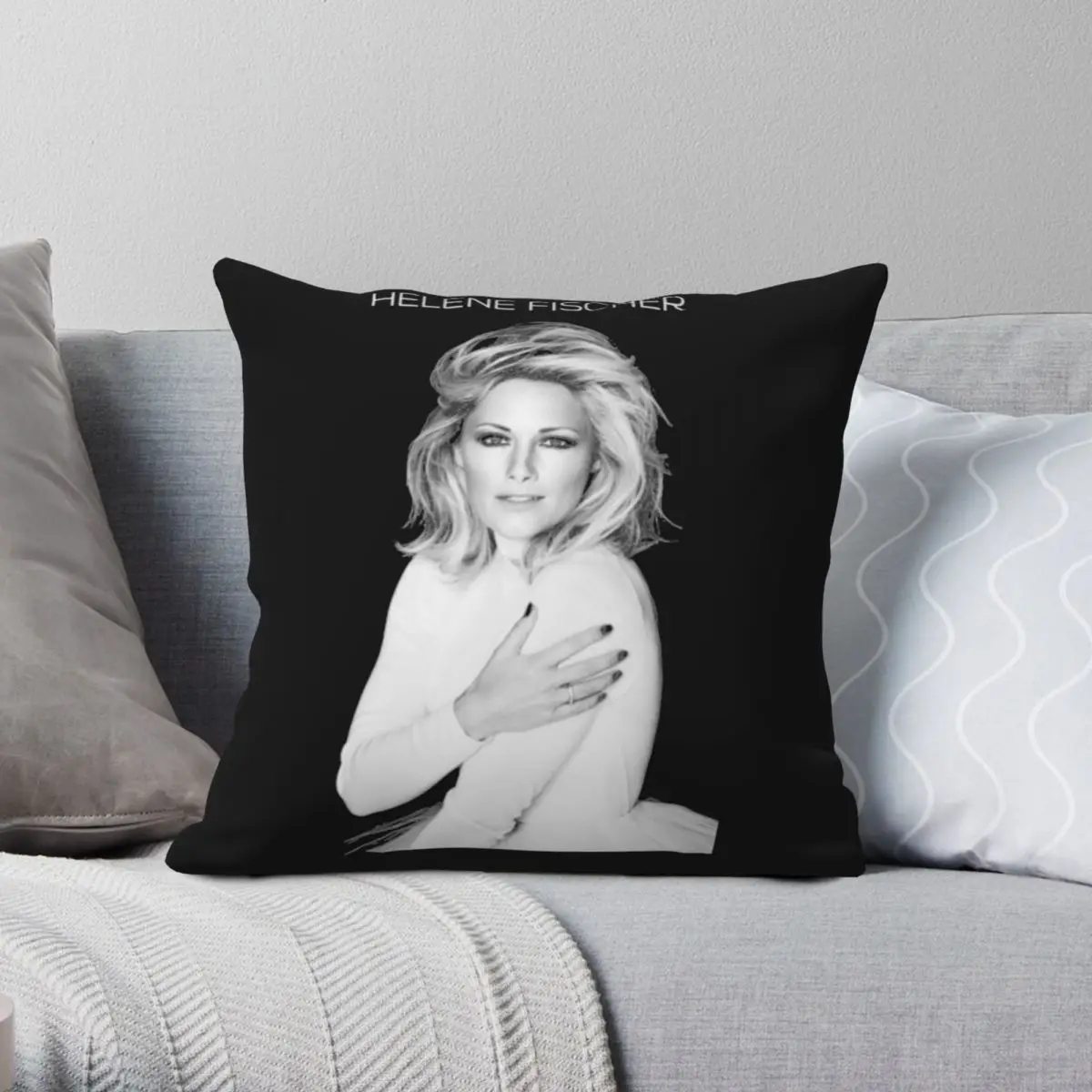 BW Helene Fischer Square Pillowcase Polyester Linen Velvet Creative Zip Decor Throw Pillow Case Bed Cushion Cover 18