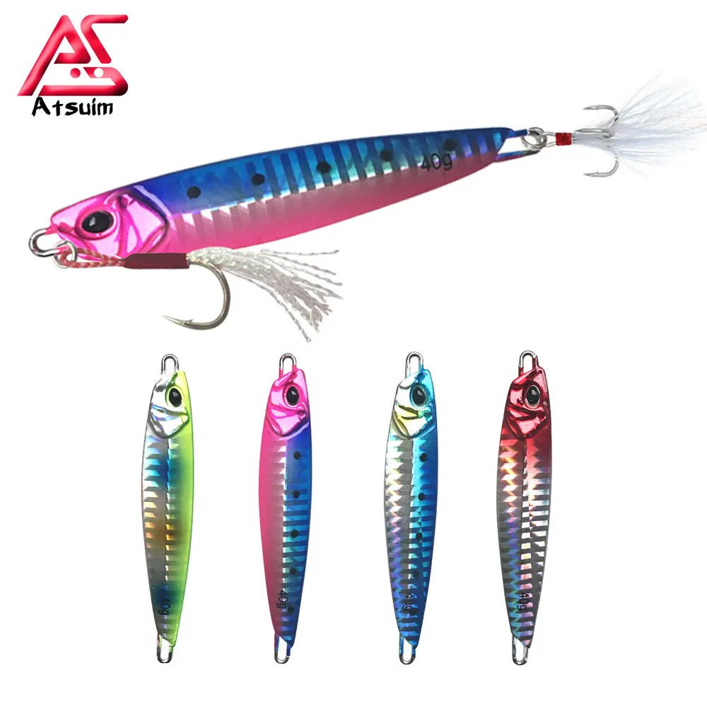 AS Shore Cast Jig Slow Metal Jigging Lure Sinking 20g30g35g50g80g Saltwater Falling Slow Pitch Pesca Swim Bait Angler