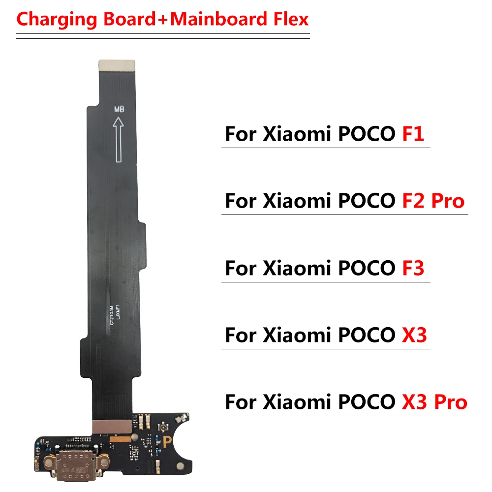 

Tested For Xiaomi Poco F2 Pro F3 X3 Pro USB Power Charging Board Connector Plug Port Dock With Mainboard Motherboard Flex Cable