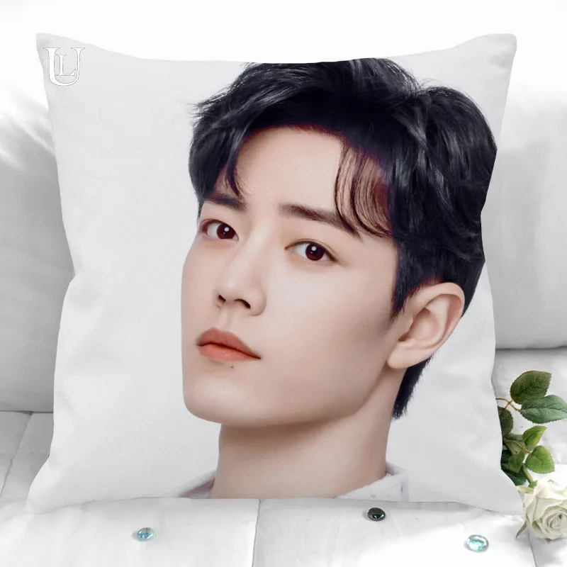 New Custom Xiao Zhan Pillowcases Printed Square Pillowcase Home Decorative Zipper Pillow Cover 35X35cm40X40cm(One Side)