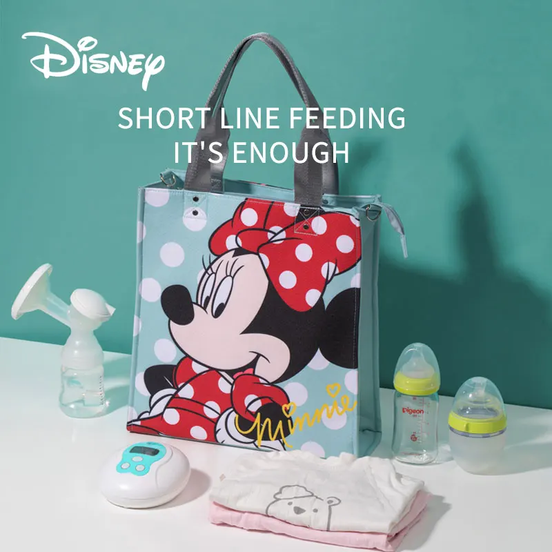 Disney mais novo bebê fralda tote saco maternidade mamãe à prova dwaterproof água bolsa para cuidados com o bebê multifuncional moda mickcy sacos