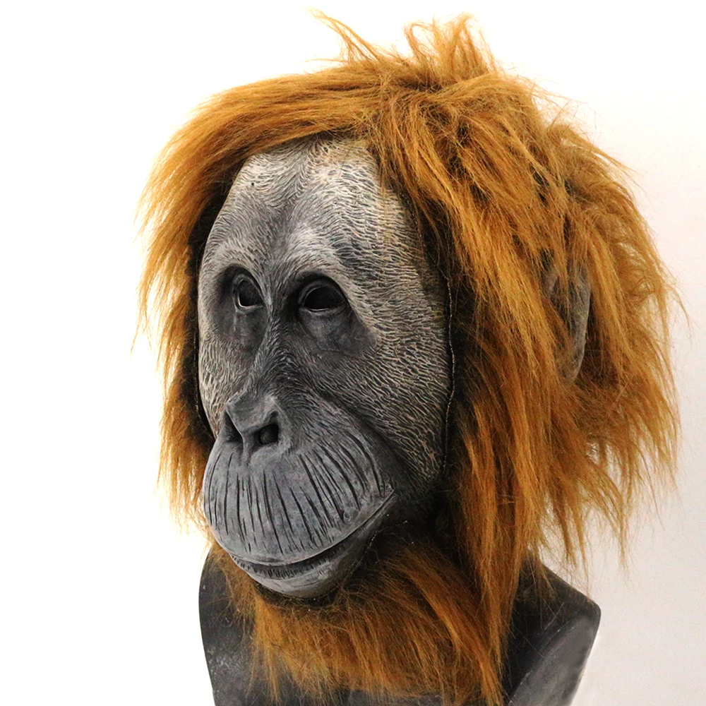 Realistic Latex Gorilla Mask Animal Chimp Mask Halloween Costume Adult Fancy Dress Carnival Party