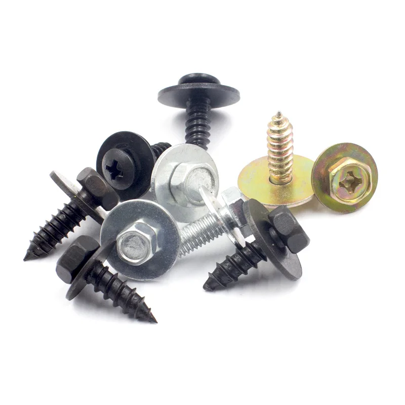 10Pcs Mixed Car Body Fender Screw 5mm 5.5mm 6mm 6.3mm Metal Self Tapping Screw Rivet Fastener Bolt