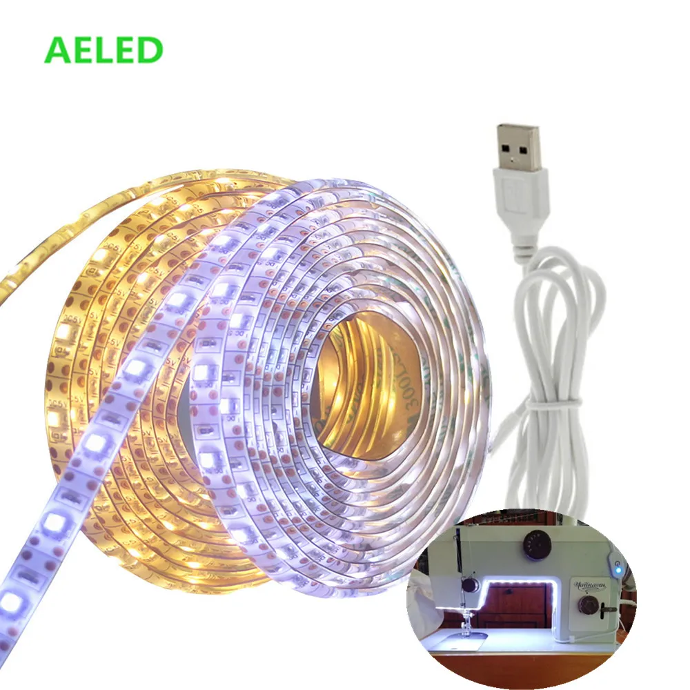 เครื่องเย็บผ้า LED ริ้วสายไฟชุด DC 5V USB ที่ยืดหยุ่น Dimmable Touch เย็บผ้าอุตสาหกรรมการทำงานไฟ LED