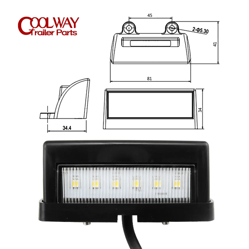 LED Trailer Number Plate Light License Lamp 10-30 V Submersible Boat Truck Bus Caravan Camper Accessories RV Parts