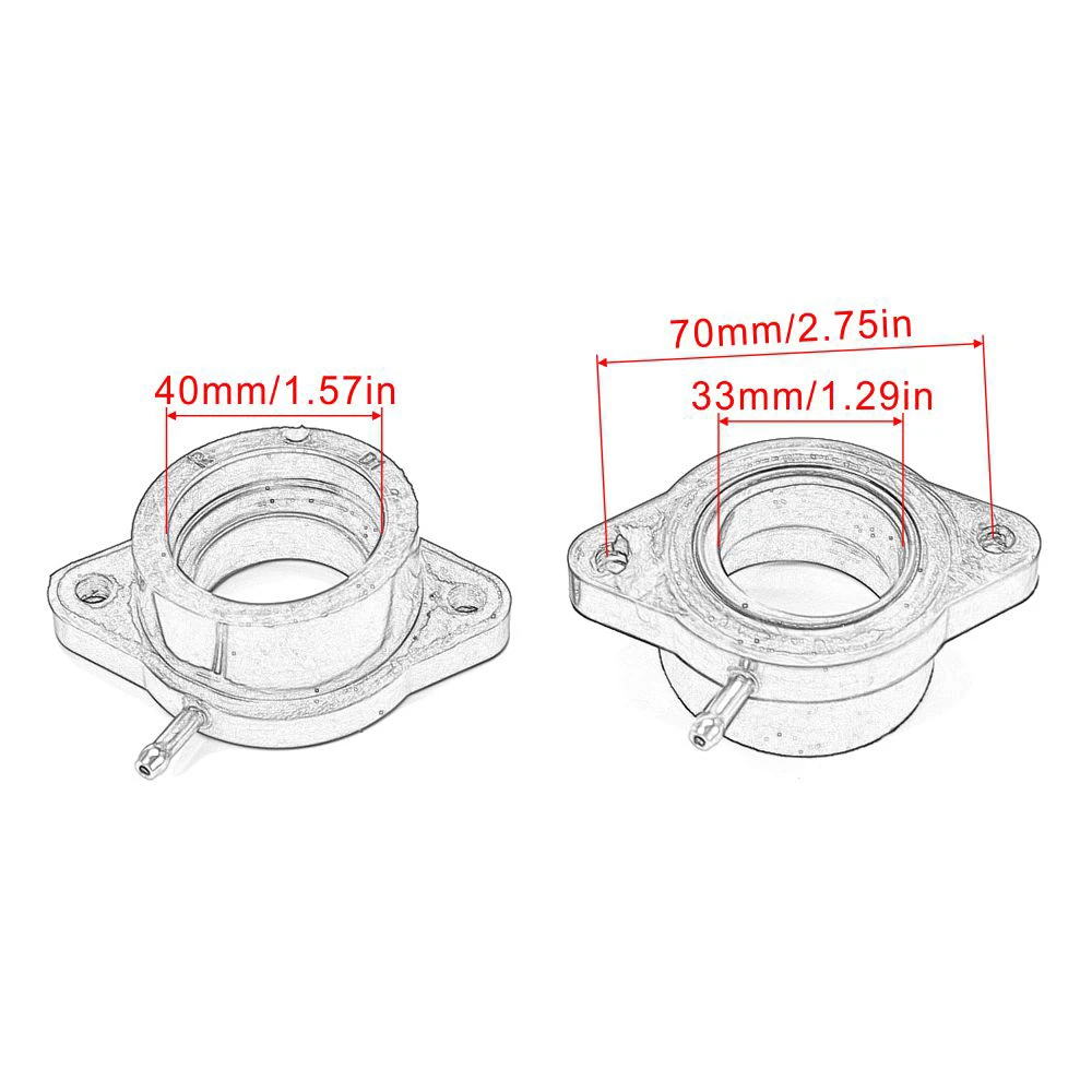 Motorcycle Carburetor Interface Adapter Intake Manifold for Yamaha XS650 XS 650 1978-1983 G1-13586-00-00 3G1-13596-00-00