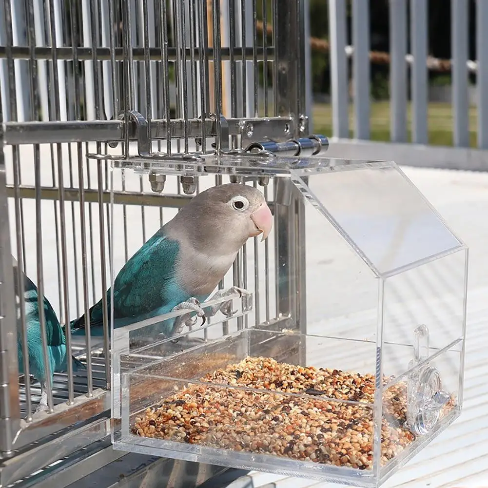 Portable Bird Feeder  Seed Catcher Tray Feeders  Suspending Birds Food Dish For Cage For Lovebirds Cockatiels Canaries