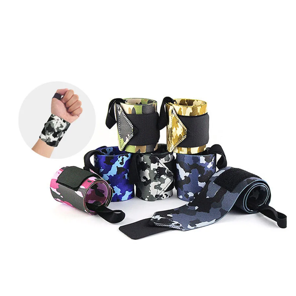 1 Pair Nylon Compression Camouflage Wrist Band Wrap Gym Weight Lifting Brace Support Basketball Sports