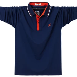 Men Polo Men Shirt Long Sleeve Polo Shirt Contrast Color Polo New Clothing Autumn Streetwear Casual Fashion Men Tops Cotton Polo